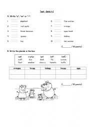 English Worksheet: Articles / Plural Nouns / V. to be