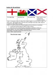 English Worksheet: UK flag and map