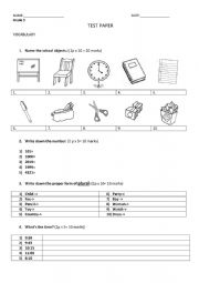 Test Paper Fifth Grade