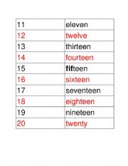 English Worksheet: Teens Match
