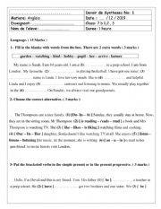 English Worksheet: 7th form full term test 1 