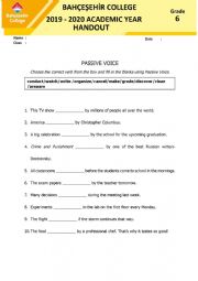 English Worksheet: passive voices