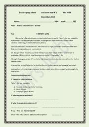 English Worksheet: Fathers Day