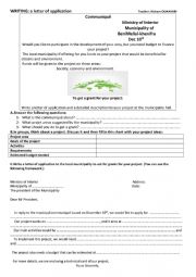 English Worksheet: writing a letter of application