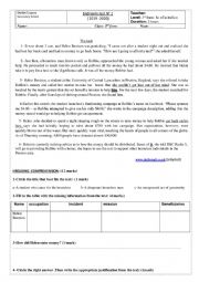 English Worksheet: end of term test 1 3rd form scientific branches