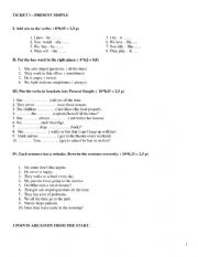 English Worksheet: present simple worksheet