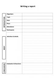 English Worksheet: Writing a report template