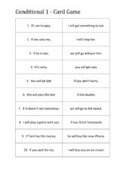 English Worksheet: Conditional 1 - Find your partner game