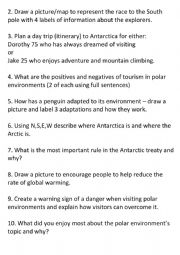 English Worksheet: Polar environments challenge task