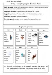 English Worksheet: Writing a descriptive paragraph