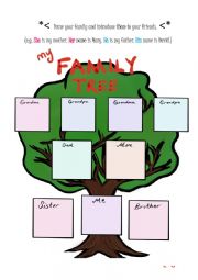 English Worksheet: Family tree