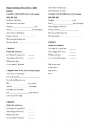 English Worksheet: Happy Christmas by John Lennon