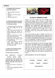 English Worksheet: 80S REVIVAL: FAME!