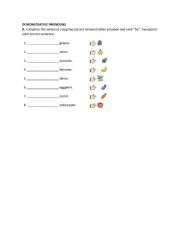 English Worksheet: Demonstrative Pronouns