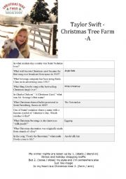 English Worksheet: Taylor Swift Christmas Tree Farm