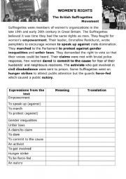 English Worksheet: Womens Rights