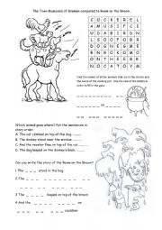 English Worksheet: Bremen Musicians vs Room on the Broom