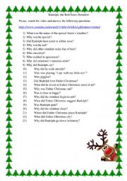 English Worksheet: Rudolph, the Red Noses Reindeer