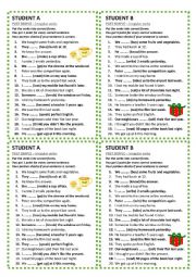 Past Simple - irregular verbs - pair work