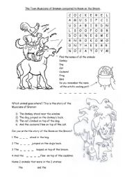 English Worksheet: Bremen Musicians vs Room on the Broom