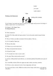 English Worksheet: Working at the Restaurant