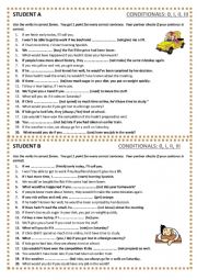 English Worksheet: Conditionals - pair work