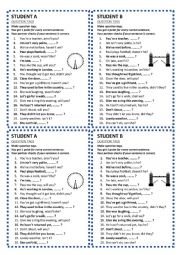 English Worksheet: Question Tags - pair work