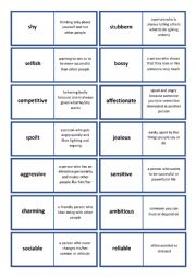 Personality adjectives - dominoes