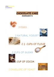 English Worksheet: chocolate cake