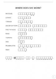 English Worksheet: JOBS AND PLACES