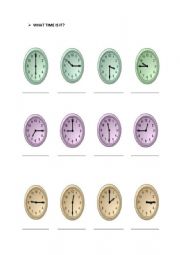 English Worksheet: What time is it?