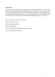 English Worksheet: under the tree