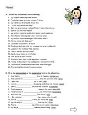 English Worksheet: Comparative and superlative
