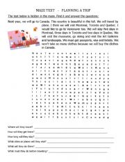 English Worksheet: Text maze - planning a trip 