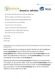 English Worksheet: infinitive vs gerund wroksheet