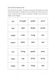 English Worksheet: Past simple bingo game
