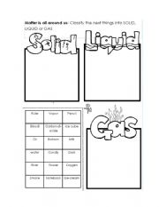 English Worksheet: States of Matter 