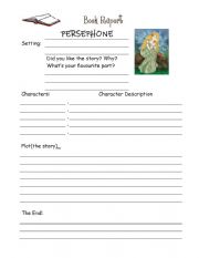 English Worksheet: BOOK REPORT 