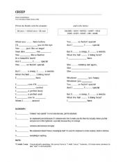 English Worksheet: Creep, Radiohead