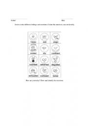 English Worksheet: Emotions