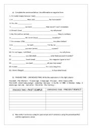 English Worksheet: present perfect worksheet