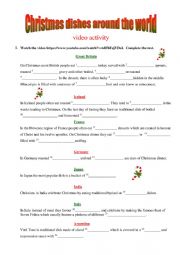 English Worksheet: Christmas dishes around the world