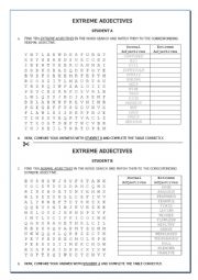 English Worksheet: EXTREME ADJECTIVES