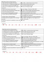 English Worksheet: Matching: Recycling tenses