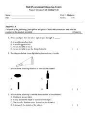 English worksheet: Shadows