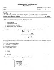 English Worksheet: Light