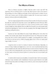 English Worksheet: The effects of stress - 