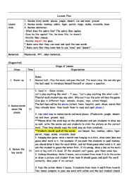 English Worksheet: Lesson Plan  teaching about animals