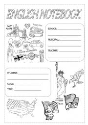 English worksheet: English Notebook front page