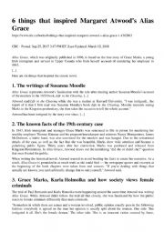 English Worksheet: ALIAS GRACE reading comprehension